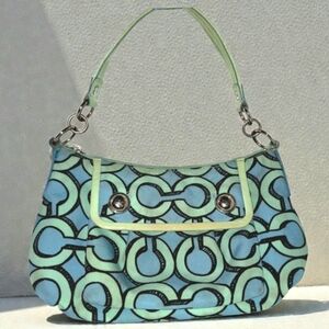 Coach RARE Poppy Groovy Small Handbag Beautiful Shades Of Blue 3D C's